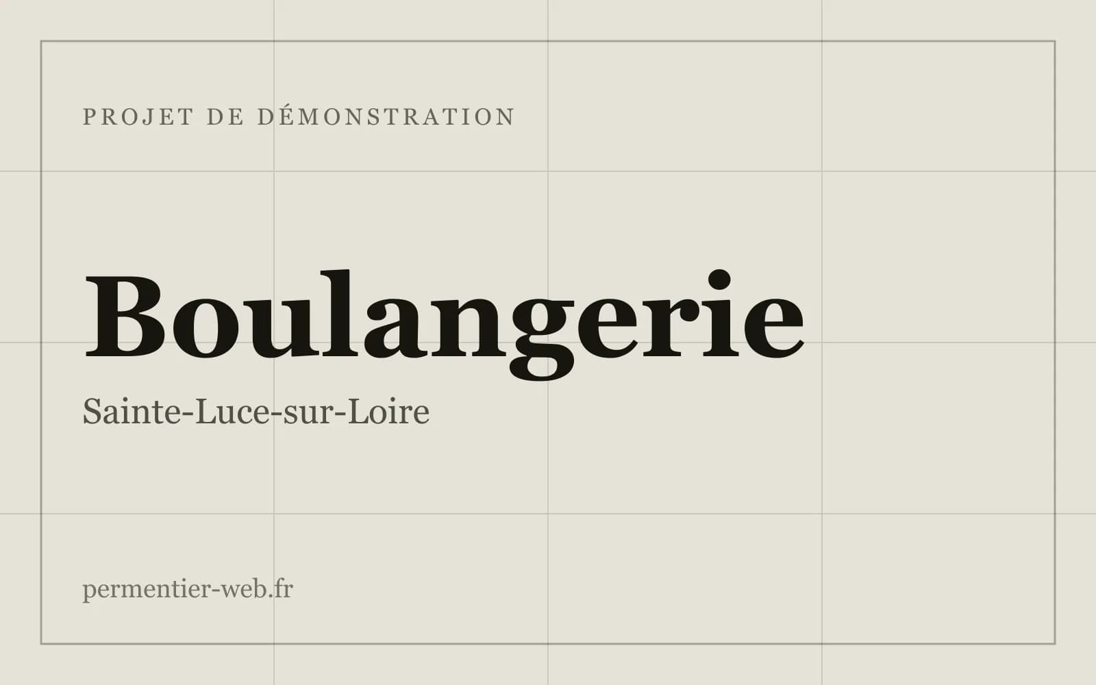 Couverture typographique du projet de démonstration Boulangerie